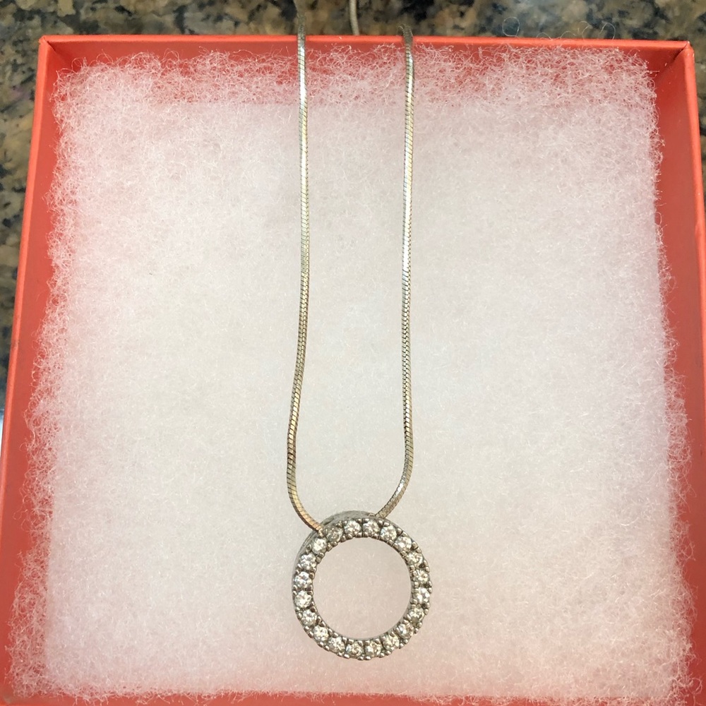 Silver Open Circle Pendant Necklace